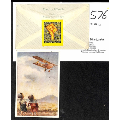 576 - Air Mails. 1924 (Aug 11) Special picture postcard carried on the first Gorlitz to Dresden flight, wi... 