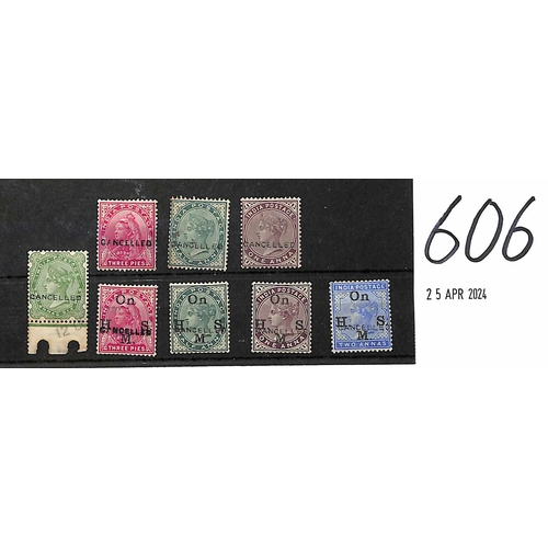 606 - 1882-99 Stamps overprinted 