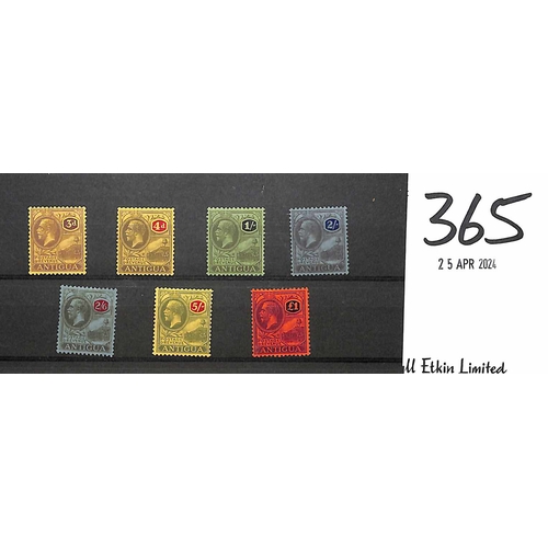 365 - 1921-29 Multiple Crown CA 3d - £1 set of seven fine mint. S.G. 55/61, £300. (7). Photo on ... 