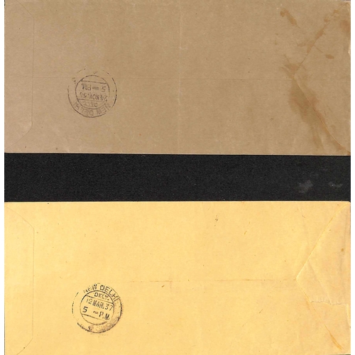 433 - 1936-9 Long Official covers sent by air to the Director of Civil Aviation in New Delhi (5) or to Lon... 