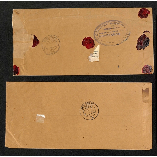 433 - 1936-9 Long Official covers sent by air to the Director of Civil Aviation in New Delhi (5) or to Lon... 