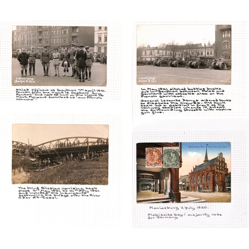 585 - Upper Silesia, etc. 1921 Real Photo postcards showing allied forces or the aftermath of rioting in U... 