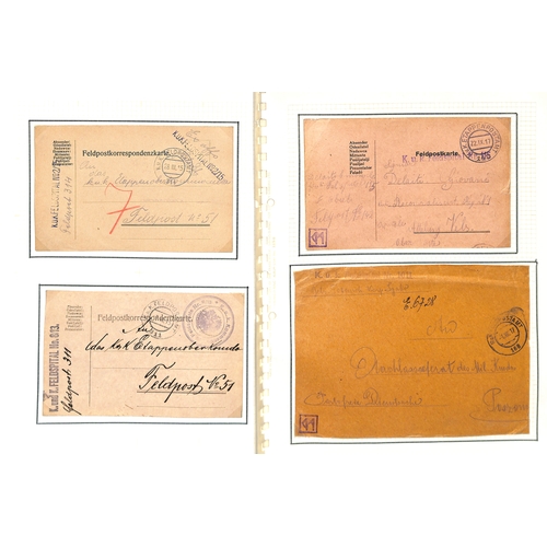 307 - Austria. 1914-18 Covers and cards from soldiers in hospital in various parts of the Austro-Hungarian... 