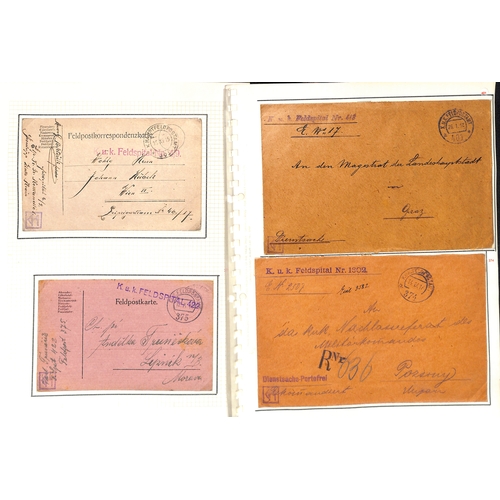 307 - Austria. 1914-18 Covers and cards from soldiers in hospital in various parts of the Austro-Hungarian... 