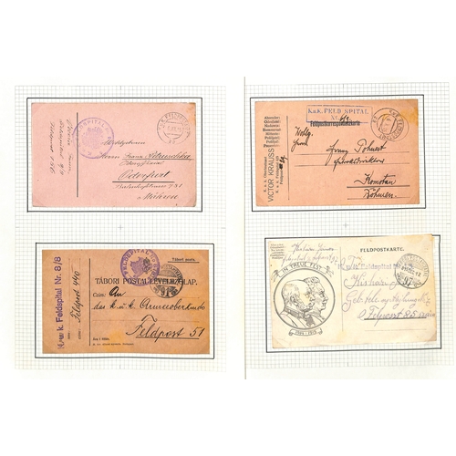 307 - Austria. 1914-18 Covers and cards from soldiers in hospital in various parts of the Austro-Hungarian... 