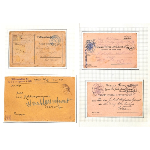 307 - Austria. 1914-18 Covers and cards from soldiers in hospital in various parts of the Austro-Hungarian... 