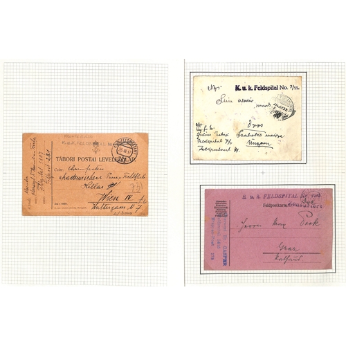 307 - Austria. 1914-18 Covers and cards from soldiers in hospital in various parts of the Austro-Hungarian... 