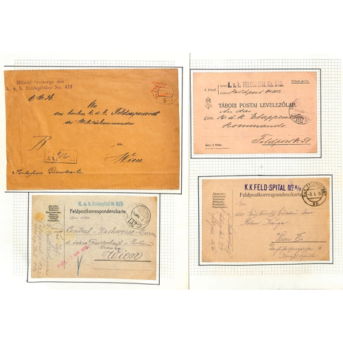 307 - Austria. 1914-18 Covers and cards from soldiers in hospital in various parts of the Austro-Hungarian... 