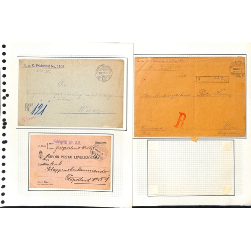 307 - Austria. 1914-18 Covers and cards from soldiers in hospital in various parts of the Austro-Hungarian... 