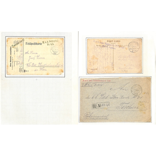 307 - Austria. 1914-18 Covers and cards from soldiers in hospital in various parts of the Austro-Hungarian... 