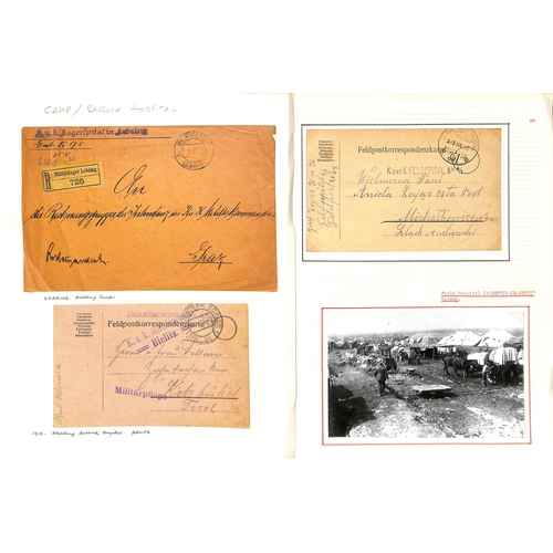 307 - Austria. 1914-18 Covers and cards from soldiers in hospital in various parts of the Austro-Hungarian... 