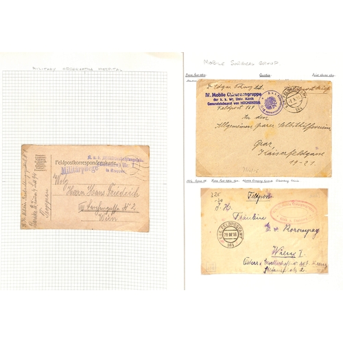 307 - Austria. 1914-18 Covers and cards from soldiers in hospital in various parts of the Austro-Hungarian... 