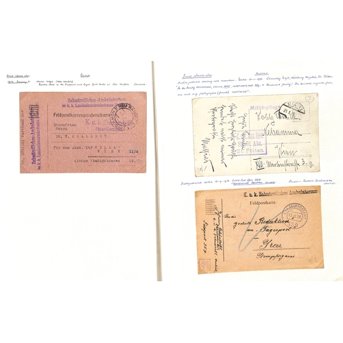 307 - Austria. 1914-18 Covers and cards from soldiers in hospital in various parts of the Austro-Hungarian... 