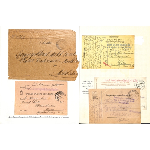 307 - Austria. 1914-18 Covers and cards from soldiers in hospital in various parts of the Austro-Hungarian... 