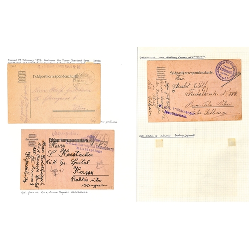 307 - Austria. 1914-18 Covers and cards from soldiers in hospital in various parts of the Austro-Hungarian... 