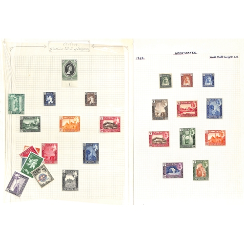 361 - 1937-64 Aden and Aden States including 1939-48 sets mint and used (2), 1951 10/- on 10r block of fou... 