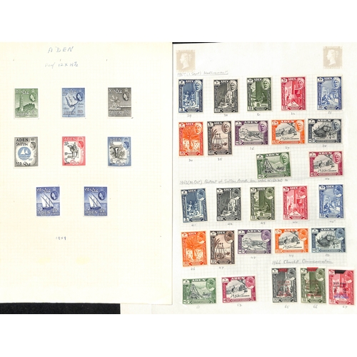 361 - 1937-64 Aden and Aden States including 1939-48 sets mint and used (2), 1951 10/- on 10r block of fou... 