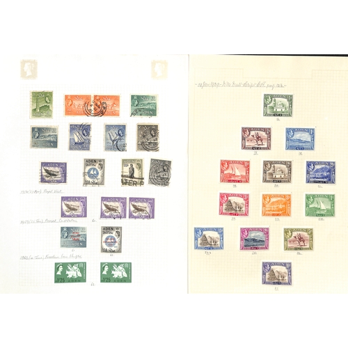 361 - 1937-64 Aden and Aden States including 1939-48 sets mint and used (2), 1951 10/- on 10r block of fou... 