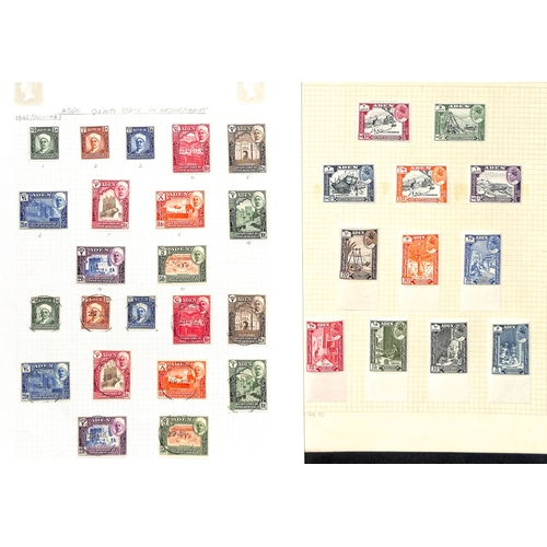 361 - 1937-64 Aden and Aden States including 1939-48 sets mint and used (2), 1951 10/- on 10r block of fou... 