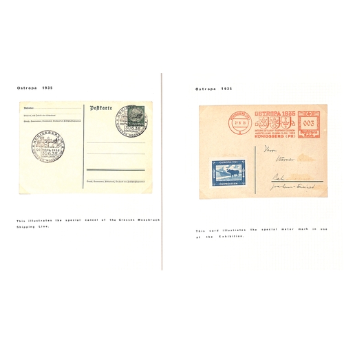 574 - Ostropa 1935. Registered covers posted from the Ostropa exhibition to London, both franked with the ... 