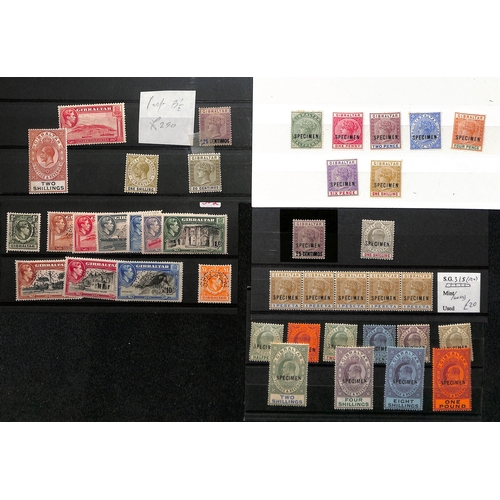 586 - 1886-1938 Specimen and mint selection with 1898 and 1903 Specimen sets, 1889 1p Specimen strip of fi... 