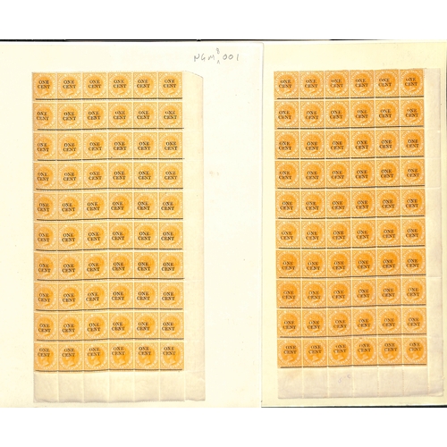 1119 - 1891-98 Surcharges, study with notes on the surcharge types and plating, including 1892 1c on 8c ora... 