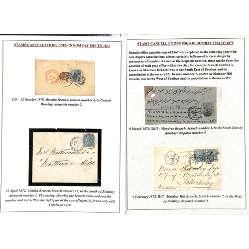 644 - Bombay - Suburban Offices. 1869-84 Covers (23) and a registered letter C.O.P with Bombay duplex canc... 