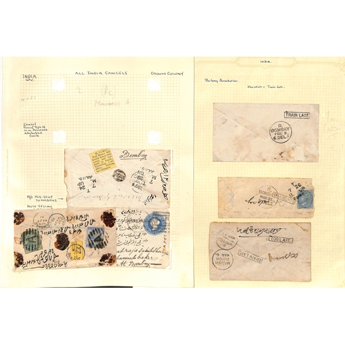 660 - 1856-1929 Covers and cards, explanatory handstamps including 