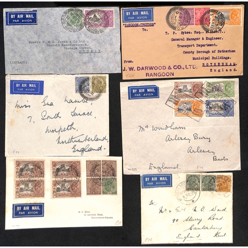 431 - 1929-37 Air Mail covers (28) and a front, virtually all commercial covers to Europe, Indian stamps w... 