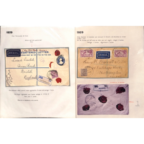 431 - 1929-37 Air Mail covers (28) and a front, virtually all commercial covers to Europe, Indian stamps w... 