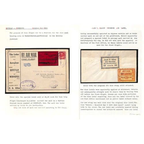 448 - Air Mails. 1924-28 Covers bearing semi-official airways stamps, including 1924 