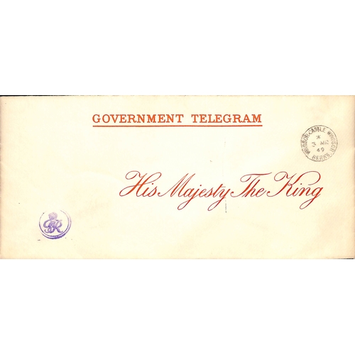 275 - 1949 (Mar 3) Pair of official telegram envelopes with 