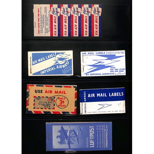 346 - Air Mail Labels. c.1925-35 Labels including Imperial Airways booklets (10) issued in G.B (4), South ... 