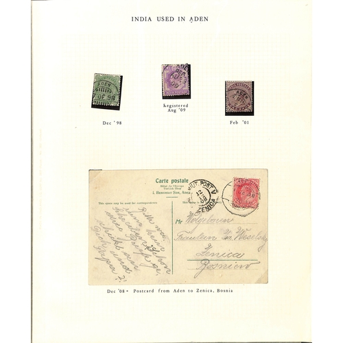 357 - 1905-63 Covers and cards including 1955-59 covers with Aden stamps cancelled at Maalla, Skeikh-Othma... 