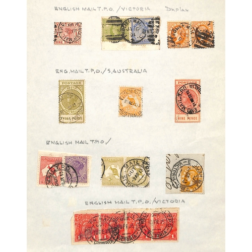 372 - Victoria - T.P.Os. 1889-1907 Covers or cards (8), also stamps and pieces (c.100) all with T.P.O canc... 