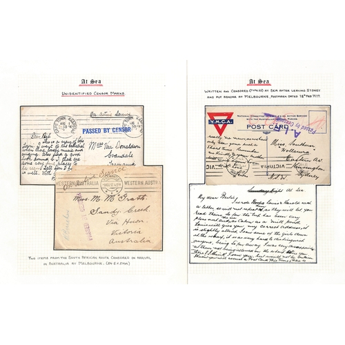 378 - Transport Ships. 1914-18 Covers and cards from Transports, most with unnumbered censors, various typ... 