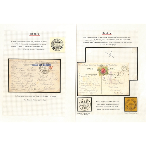 378 - Transport Ships. 1914-18 Covers and cards from Transports, most with unnumbered censors, various typ... 