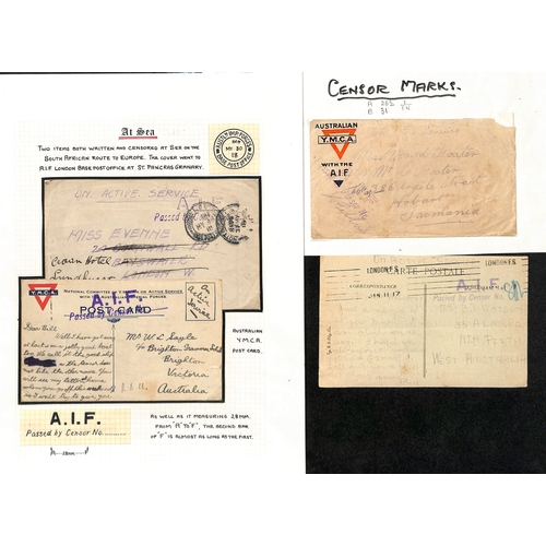 378 - Transport Ships. 1914-18 Covers and cards from Transports, most with unnumbered censors, various typ... 