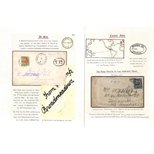 378 - Transport Ships. 1914-18 Covers and cards from Transports, most with unnumbered censors, various typ... 