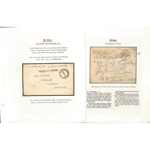 378 - Transport Ships. 1914-18 Covers and cards from Transports, most with unnumbered censors, various typ... 