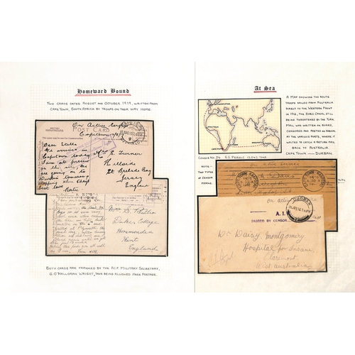 379 - Transport Ships - South Africa/Sierra Leone. 1916-19 Covers and cards comprising 1918 stampless card... 