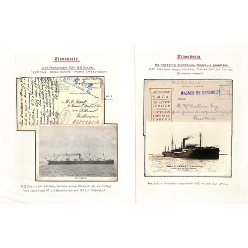 380 - Transport Ships. 1915-16 Covers and cards with 