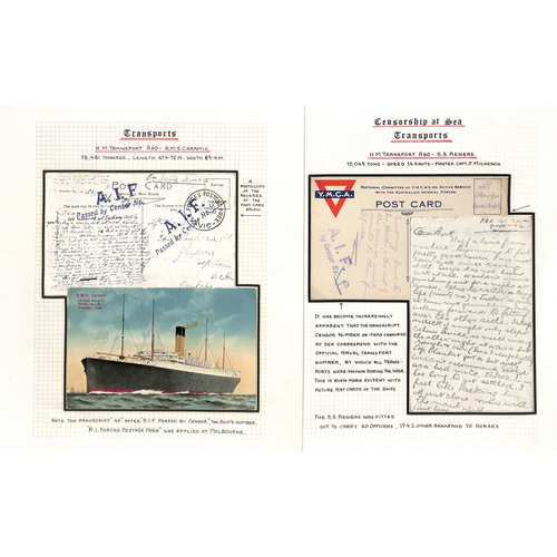 380 - Transport Ships. 1915-16 Covers and cards with 