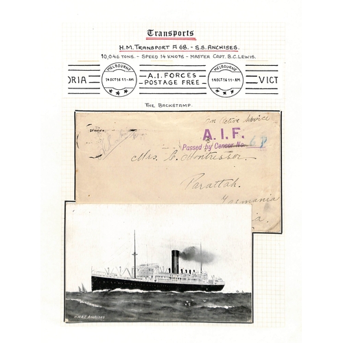 380 - Transport Ships. 1915-16 Covers and cards with 