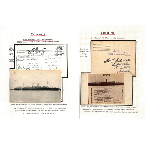 380 - Transport Ships. 1915-16 Covers and cards with 