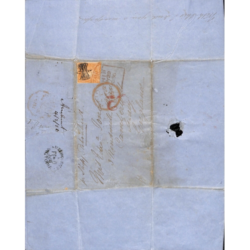 297 - 1853-74 Covers (6, two with letters) and entire letters (3) from Victoria (8) or South Australia, th... 