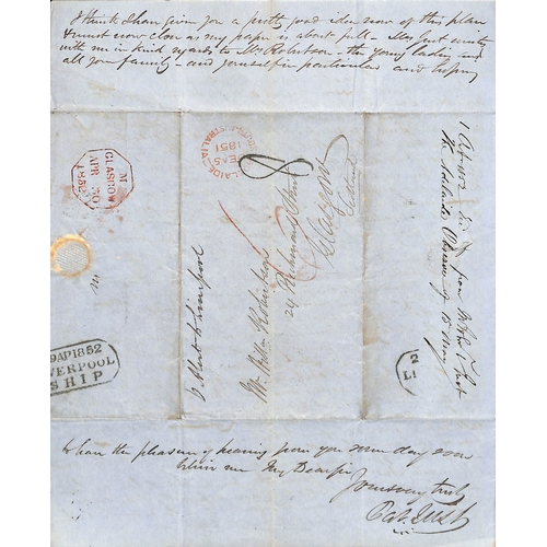 297 - 1853-74 Covers (6, two with letters) and entire letters (3) from Victoria (8) or South Australia, th... 