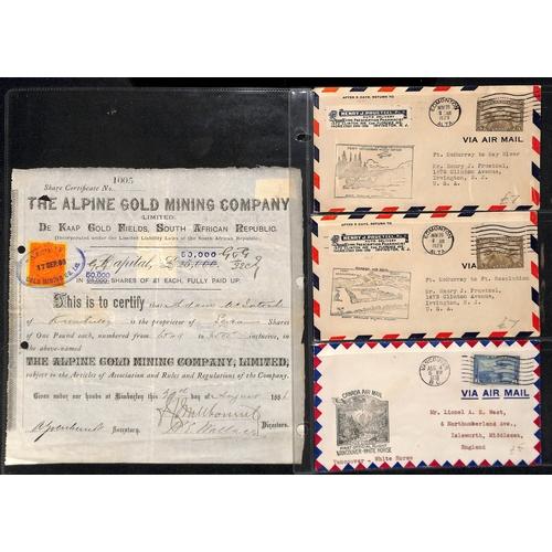 299 - 1886-1938 Covers and ephemera with Rhodesia 1901 Certificate of Transfer of a mining claim bearing &... 