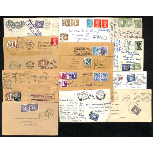 255 - 1908-80 Covers and cards, most with due stamps including 1½d brown, etc. (95).