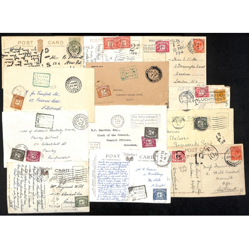 255 - 1908-80 Covers and cards, most with due stamps including 1½d brown, etc. (95).